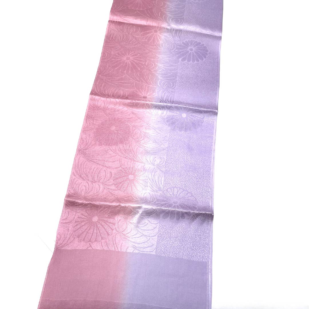 Obiage Silk S Rank Semi-formal Bijinsaiiro (purple) Tanshisoku (light purple) Chrysanthemum Bicolor Length approx. 184cm Width approx. 28.5cm Gradation style 1136004162999