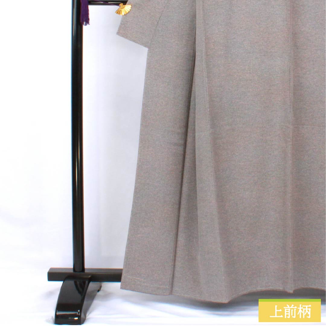 Komon, pure silk, length 160cm, sleeve length 64.5cm, lined, smoked silver, tataki-dyed, with basting thread, S rank, gray, 1115005842422
