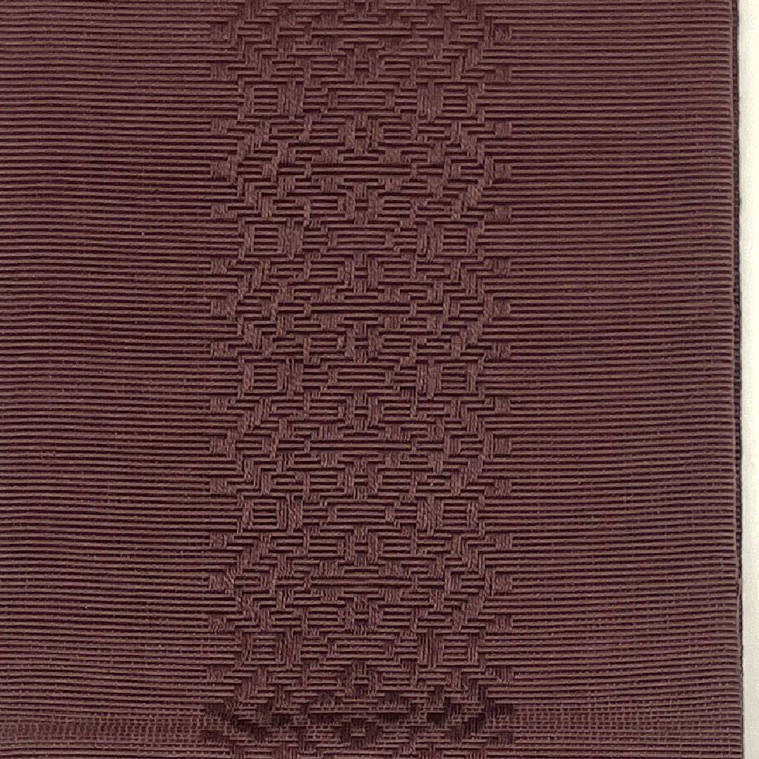 Untailored Kaku Obi (Sash) - Pure Silk, S-Rank, Red Cypress Bark Color, Classic Pattern, Length 394cm, Width 9.5cm, Brown, Item Number: 1134000522914