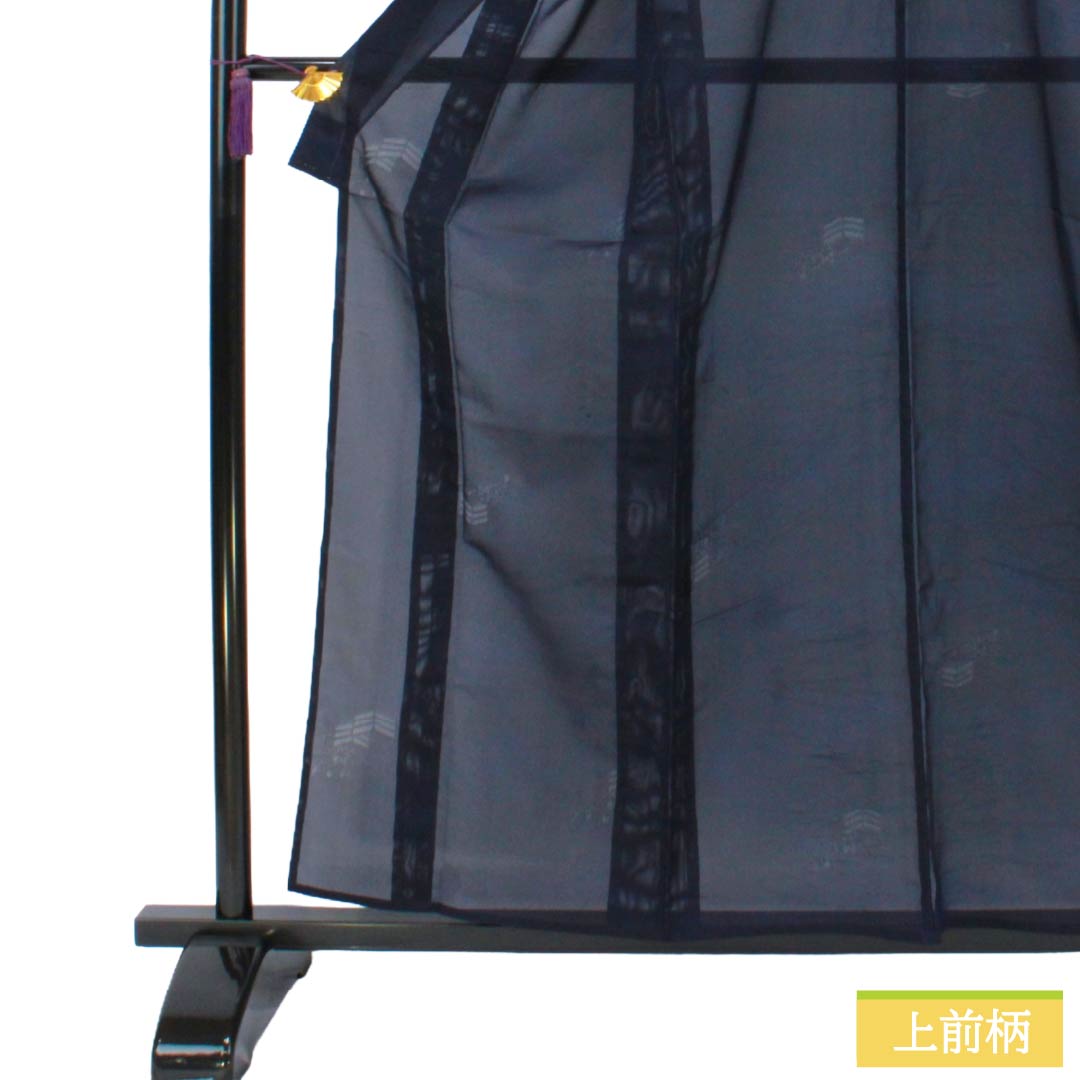 夏物 正絹 色無地 Sランク 身丈159.5cm 裄丈63cm 濃紺色(のうこんいろ) 露芝 草花模様 紗 紺系 1132004452318