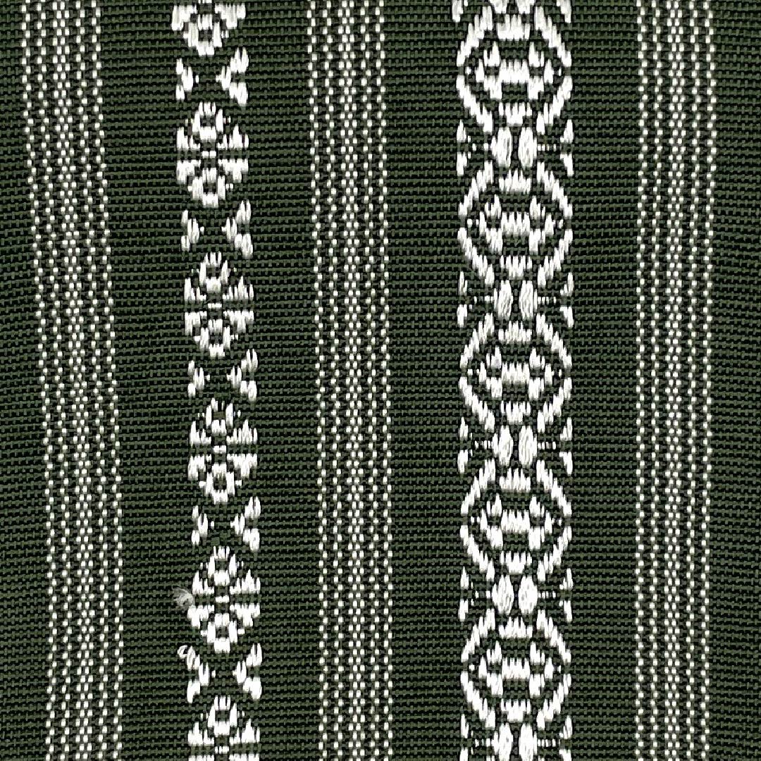 (Untailored) Pure Silk S-Rank Obi (Sash) in Katsugun-iro (Victory Army Color) with Hakata-ori (Kenjo) Pattern, Length 382cm, Width 9cm, Green, Item Number 1134000502919