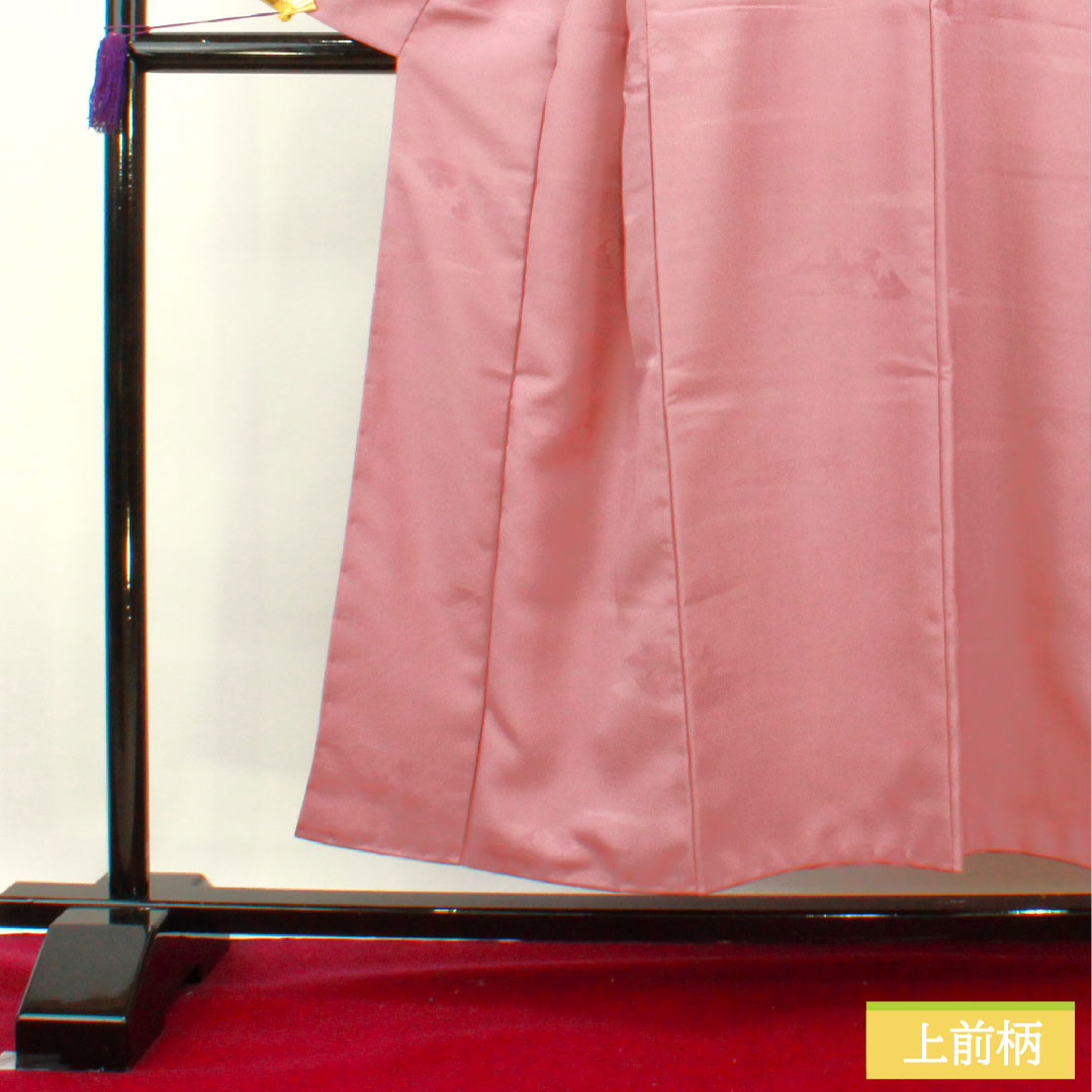 色無地 ポリエステル 身丈151cm 裄丈61.5cm 美人祭色(びじんさいいろ) 洗える着物 吉祥文様 袷 Bランク 紫系 1114001274220