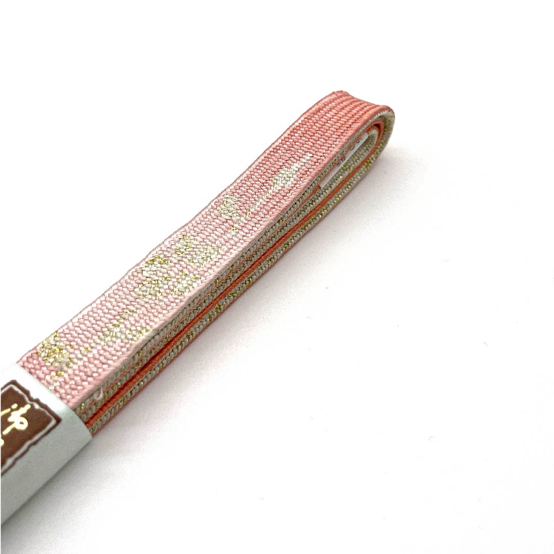 (New old stock) Pure silk obijime (sash fastener) 4-part string, vermilion color (hanezuiro) Specially selected gold and silver thread used New old stock Length approx. 162cm Width approx. 1.5cm Semi-formal S rank Pink 1135001592913