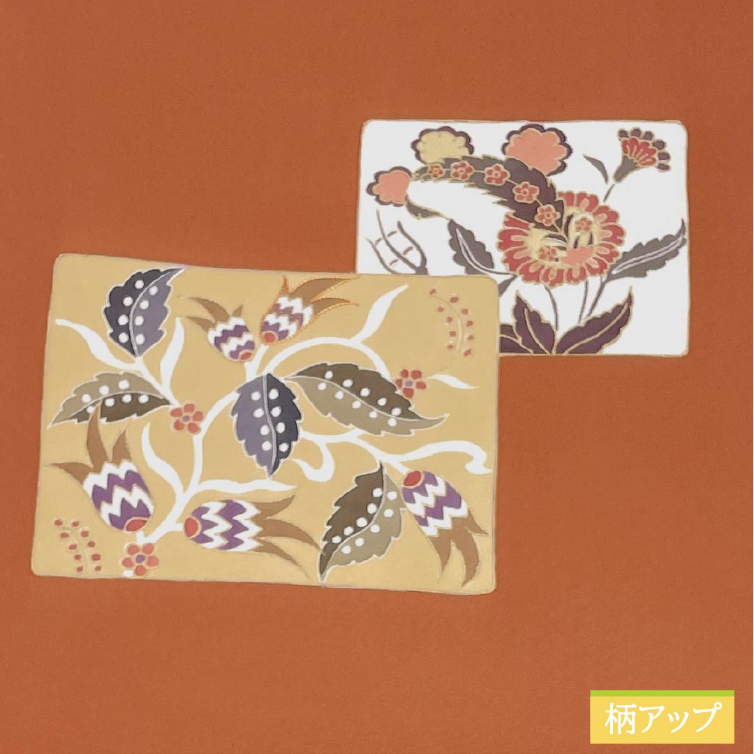 Nagoya obi, genuine silk, Rank A, open-ended, caba color, dyed obi, Shioze, sarasa, obi length 376cm, partial pattern, semi-formal, orange family, 1124012023326