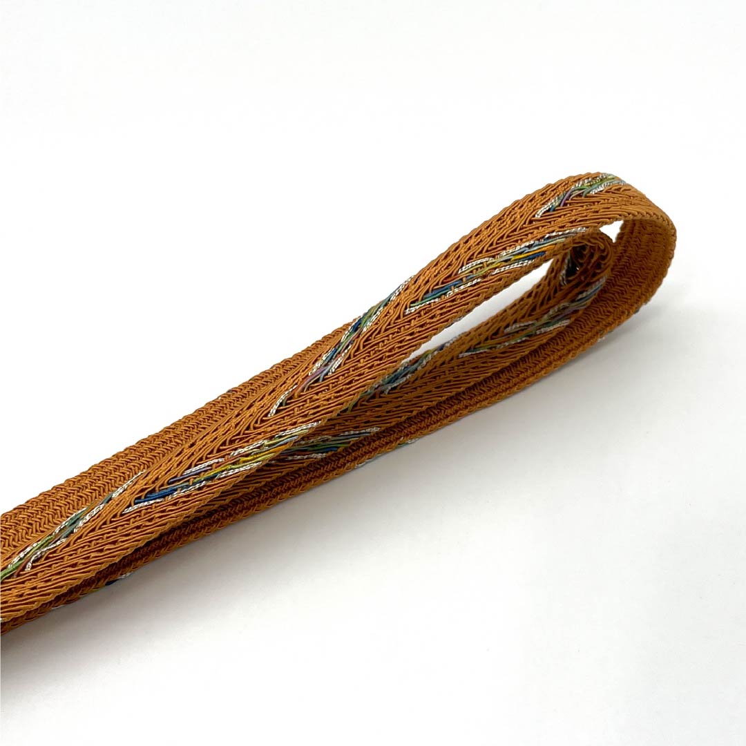 (新品)帯締め 正絹 NEWランク 黄櫨染色(こうろぜんいろ) 翠嵐工房 単衣用 夏用 長さ約165cm 幅約1.5cm セミフォーマル 茶系 1135005491314