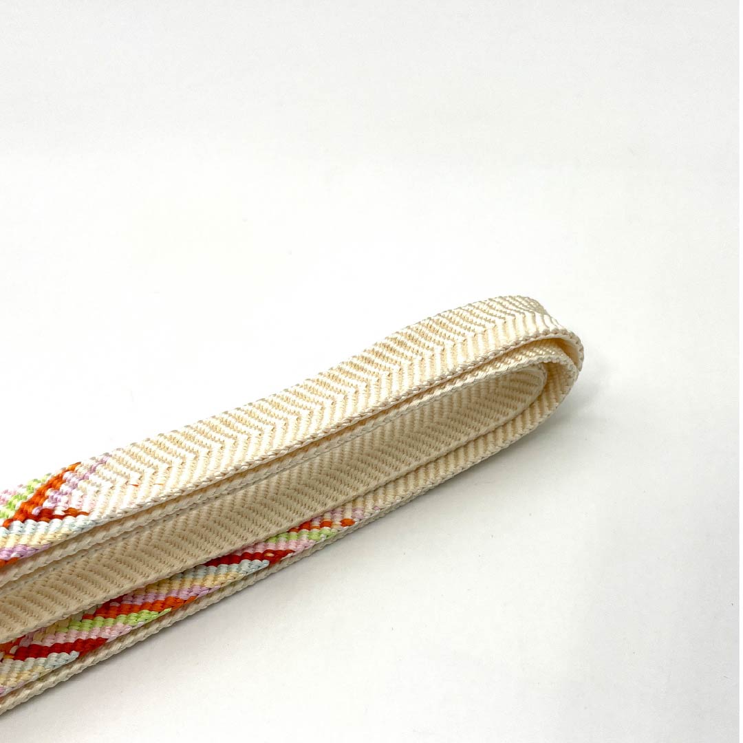 Obijime Silk S-Rank Milky White Yabane Length approx. 153cm Width approx. 1.5cm Semi-formal Cream-colored 1135005932315