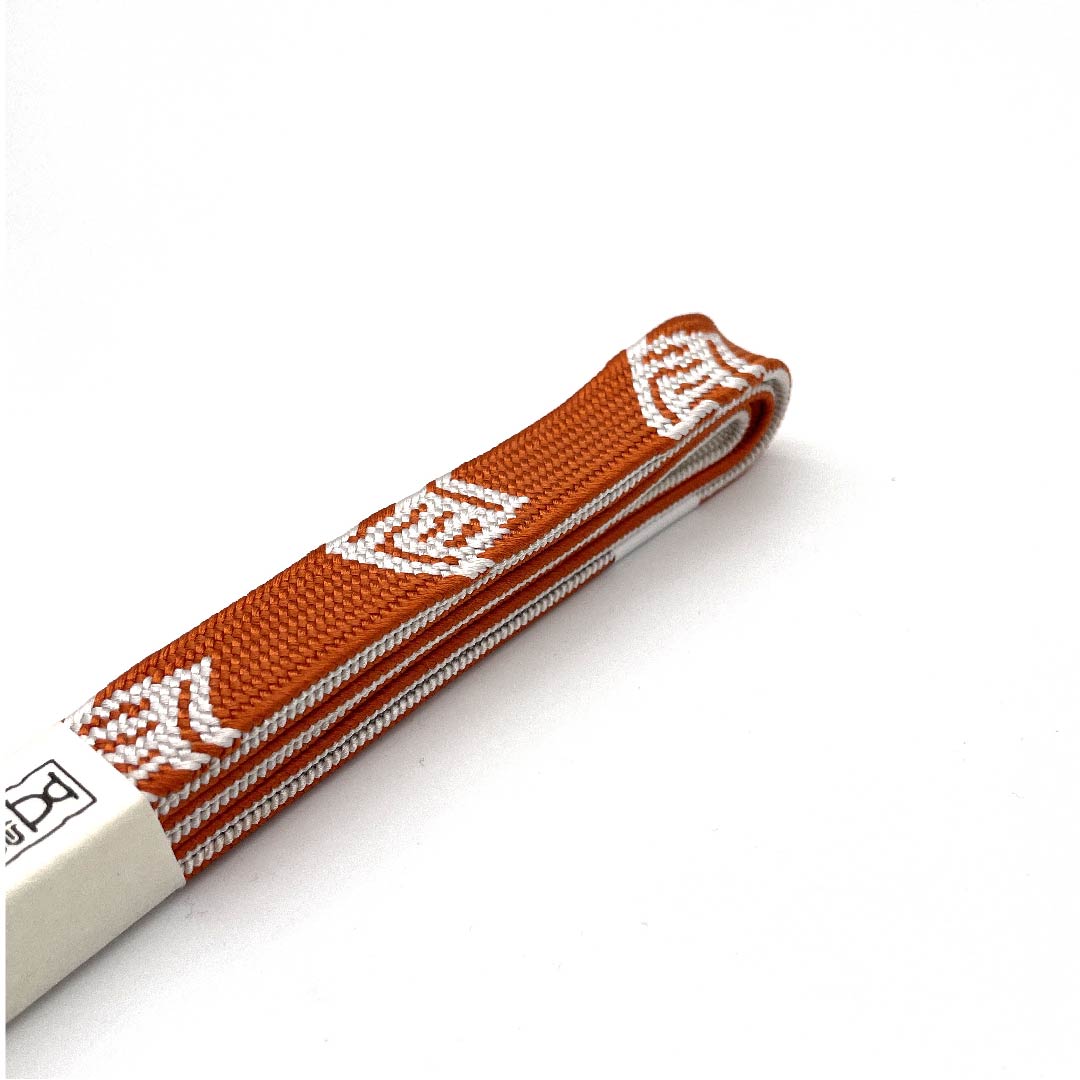 (新古品) 帯締め 正絹 四分紐 鉛丹色(えんたんいろ) 五嶋紐 江戸組紐 新古品 長さ約162cm 幅約1.7cm カジュアル Sランク 橙系 1135002952326