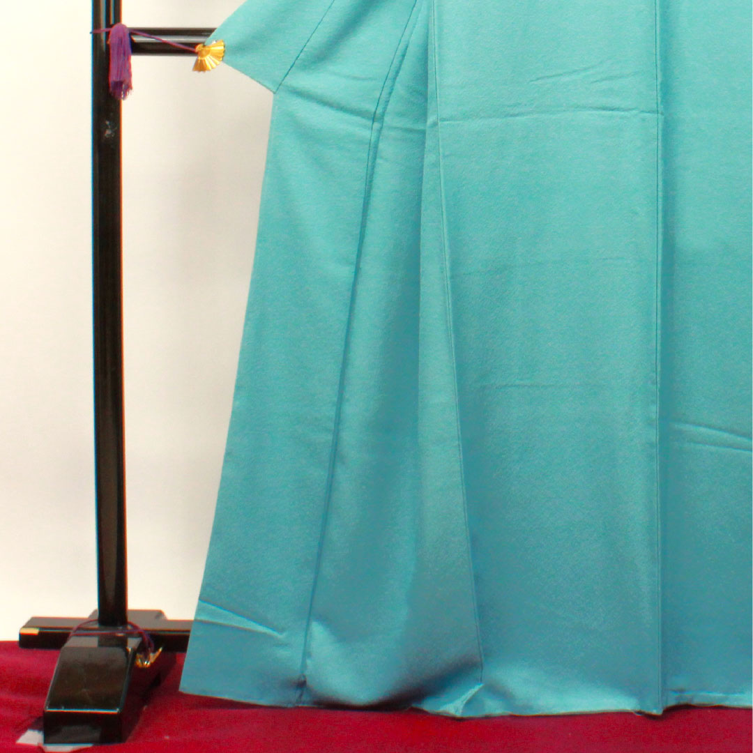 色無地 正絹 浅縹色 しつけ糸付き 未使用品 中陰片喰 身丈165.5cm 裄丈65cm 袷 Sランク 水色系 1114001012524