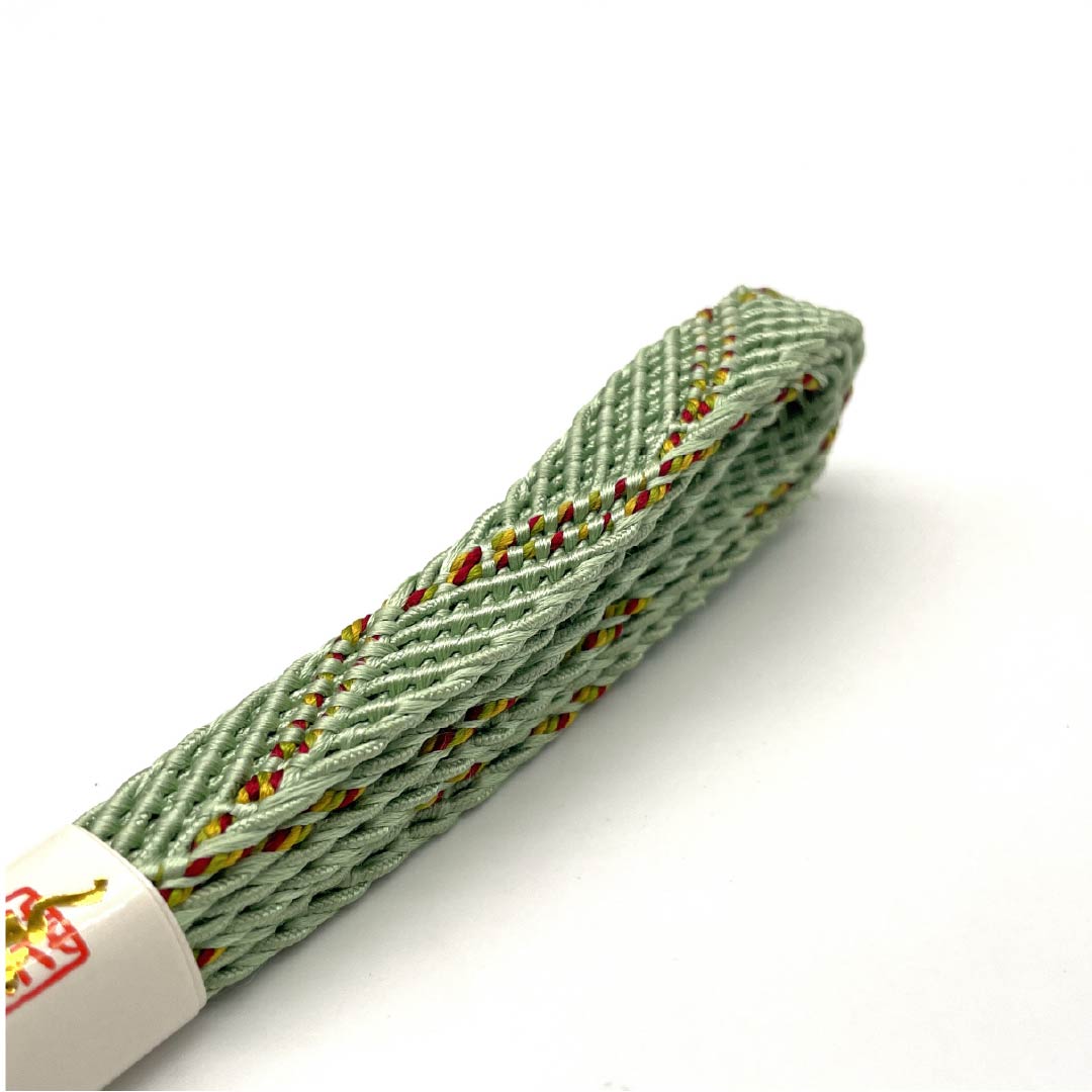 Obijime (sash fastener) made of pure silk, quarter-length string, light green, for summer, for single layer kimono, length 161.5cm, width 1.4cm, casual, A rank, green, 1135003243319