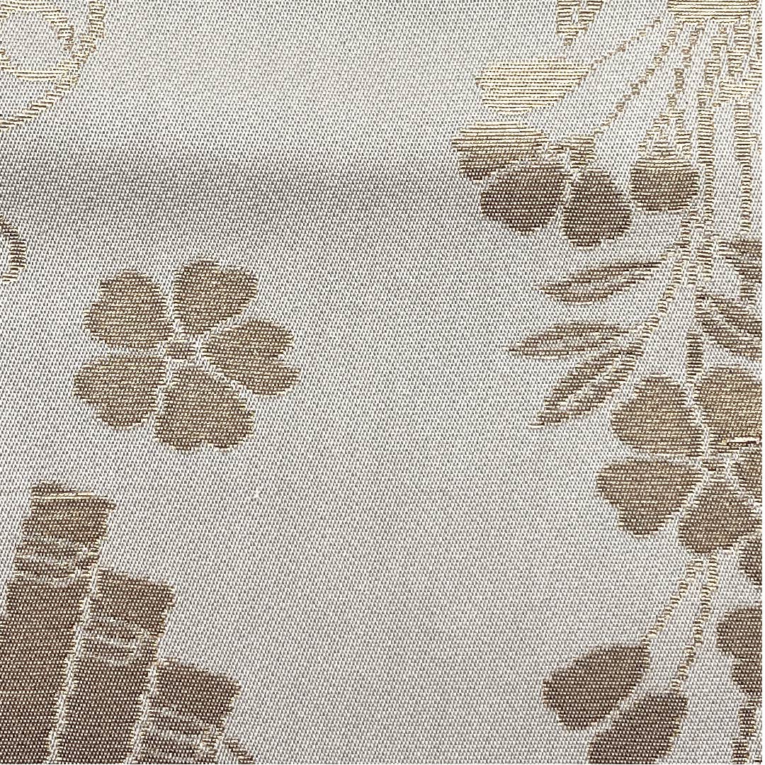 【未仕立】半幅帯 正絹 NEWランク 胡粉色(ごふんいろ) 花笩 新品未使用品 帯丈453cm クリーム系 1125000321415