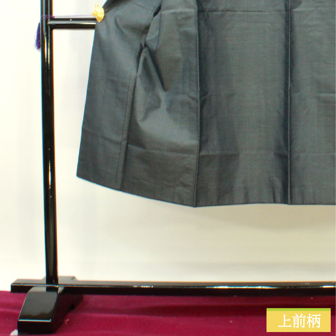 Men's pure silk, length 133cm, sleeve length 67.5cm, Oshima Tsumugi, geometric pattern, A rank, lined, navy blue, 1119000773318