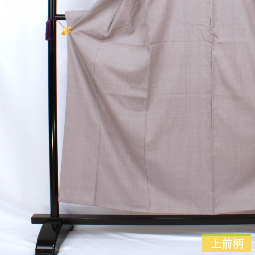 Solid color kimono, pure silk, Rank A, length 155.5cm, sleeve-to-sleeve 63cm, dull purple, one crest (ivy), true silk pongee, lined, purple tones, 1114002673320
