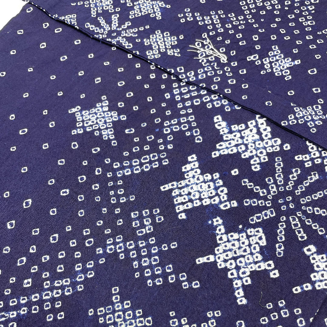 (New) Yukata Arimatsu Narumi Honshibori Length 163cm Sleeve length 68cm Snowflake Floral pattern Cotton NEW rank Single layer Length 163cm Navy 1118000781418