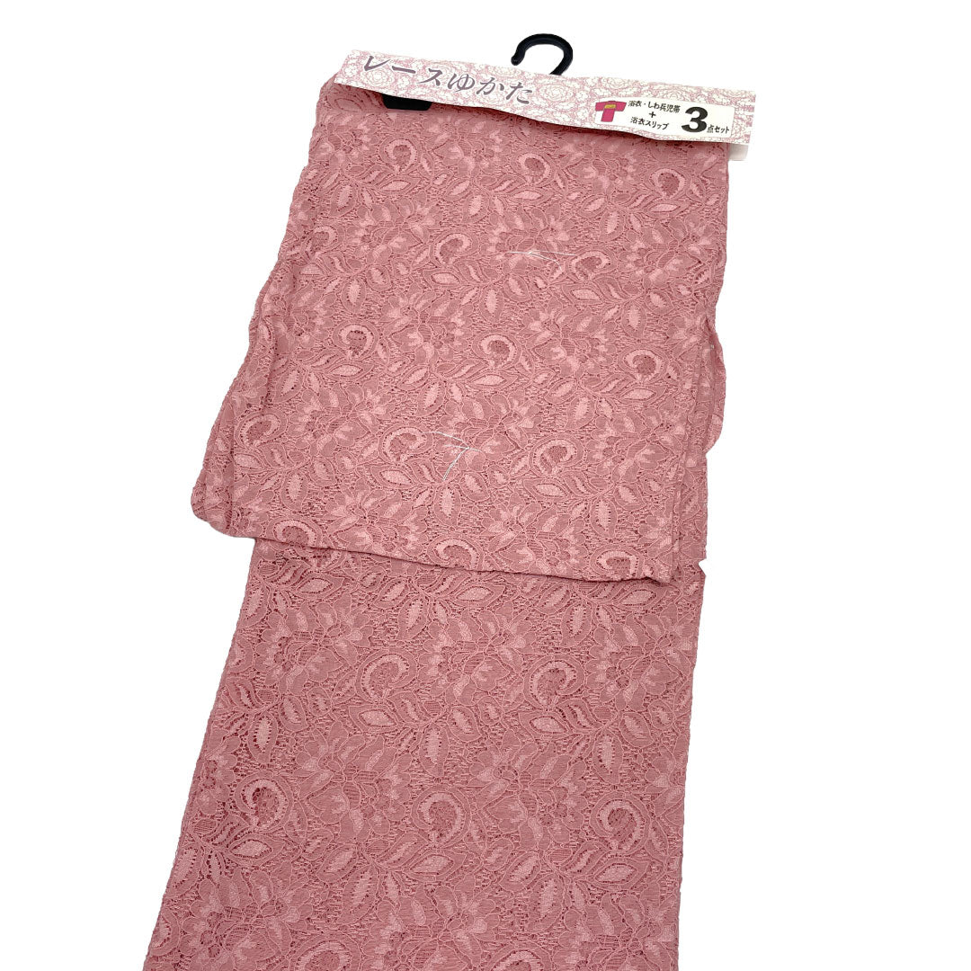 Yukata Cotton Other NEW Rank Length 164cm Sleeve-to-sleeve 66cm Rose Pink New 3-piece set Lace Yukata Unlined Pinkish 1118006831413