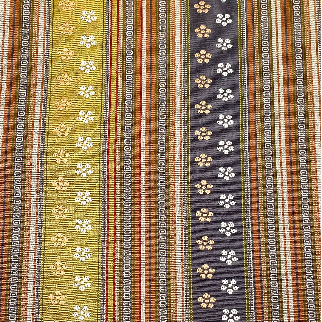 Fukuro Obi, Striped, Floral Pattern, Length 442cm, Pure Silk, A Rank, Full Length, Casual, Gradient Style, 1123005973399