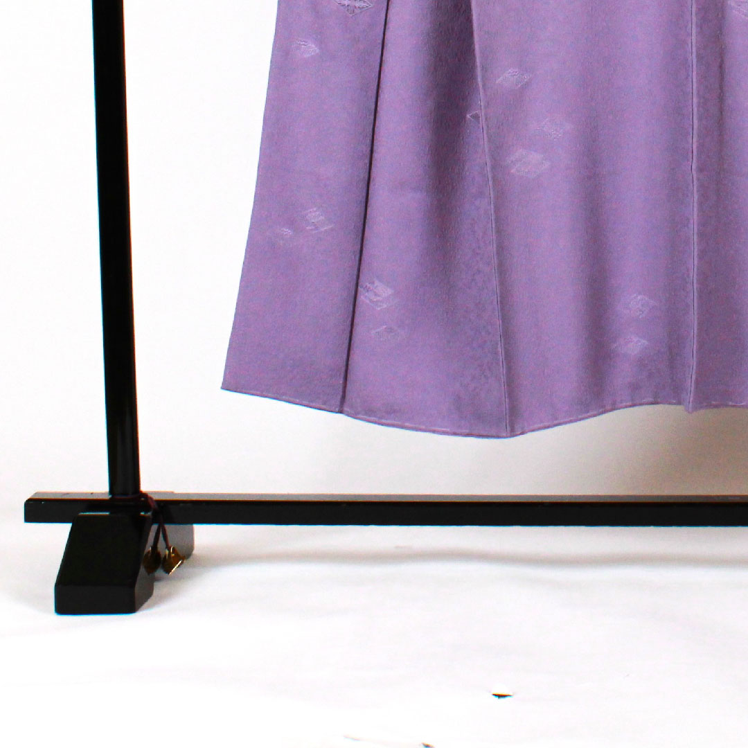 Solid color, Dronwork embroidery, classic diamond pattern, hanging wisteria, length 148cm, sleeve length 62cm, lined, pure silk, S rank, purple, 1114000182120