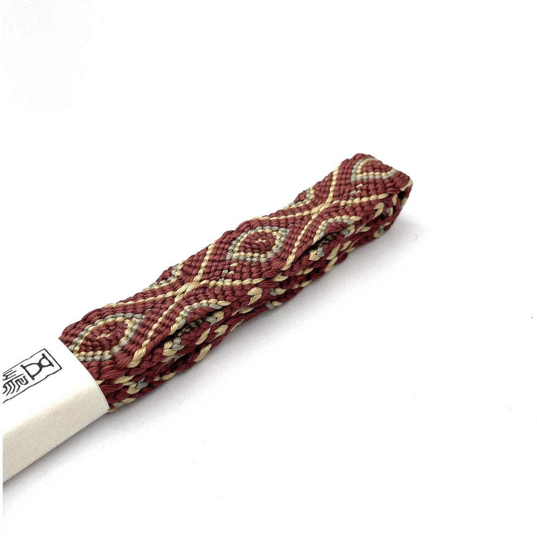 (新古品) 帯締め 正絹 四分紐 牛血紅色(ぎゅうけつこういろ) 五嶋紐 江戸組紐 新古品 長さ約156cm 幅約2cm カジュアル Aランク 朱系 1135002943316