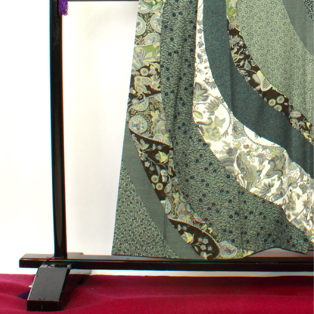 Homongi (formal kimono) Length 152.5cm Sleeve length 66cm Kazuko Iwami Shinji Hayashi Stencil-dyed Pure silk S rank Gradation 1112001982299