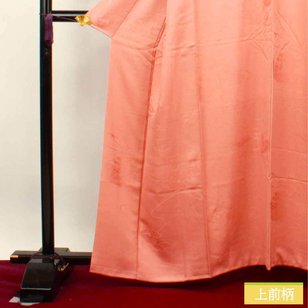 Plain color, pure silk, length 161cm, sleeve length 64cm, washed vermilion, auspicious motif, lined, S rank, pink, 1114001122413