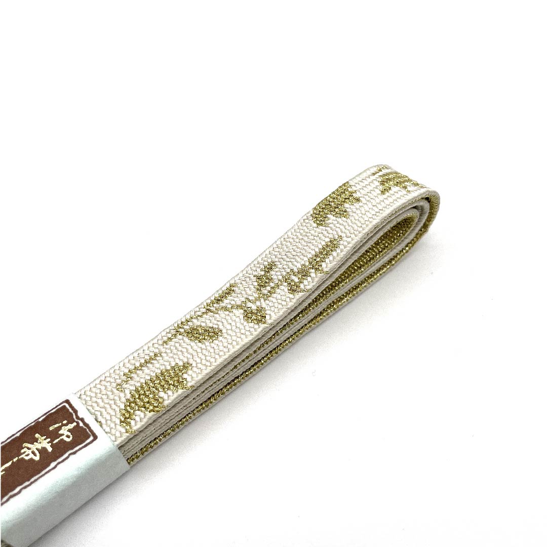 (新古品) 帯締め 正絹 四分紐 胡粉色(ごふんいろ) 金属糸使用 新古品 長さ約156cm 幅約1.5cm フォーマル Sランク 白系 1135001042911