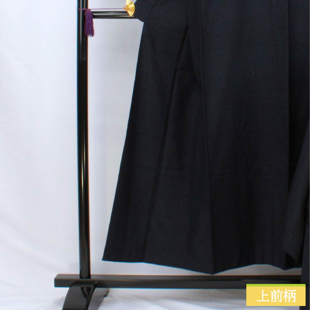 Men's pure silk S-rank kimono, length 148.5cm, sleeve length 72.5cm, navy blue (noukon-iro) silk tsumugi ensemble, lined, navy blue, product number 1119000912418
