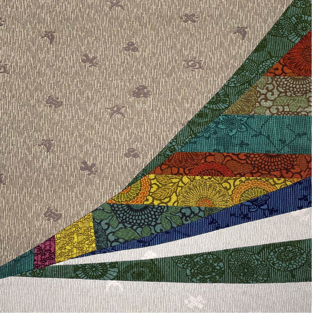 Fukuro obi, tin color (suzuiro) and lye gray (akunezuiro), living national treasure, inlay, obi length 444cm, pure silk, A rank, point pattern, casual, gray, 1123006723322