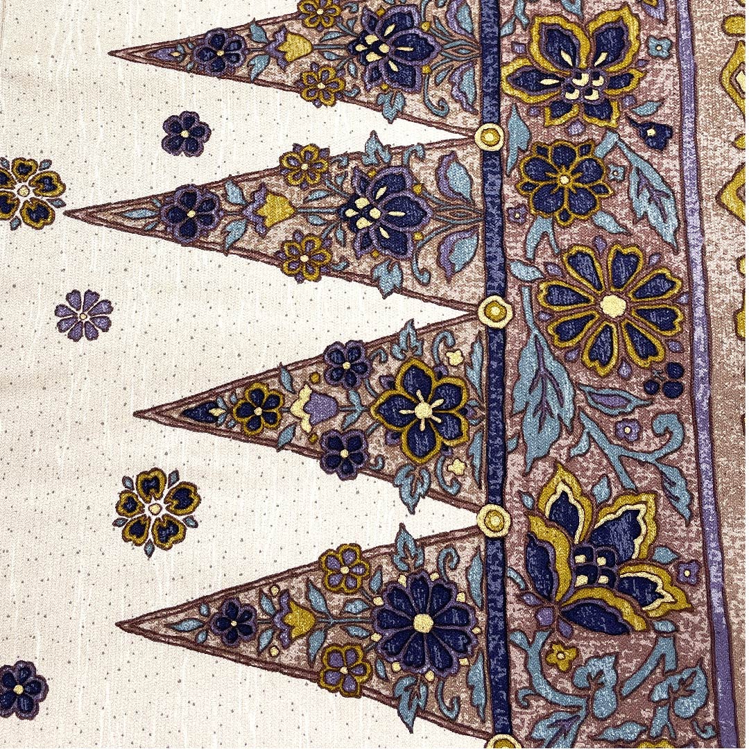 Obi (Fukuro Obi) in Okina Brown, Floral Sarasa, Geometric Pattern, Length 457cm, Pure Silk, A Rank, Six-Way, Casual, Pink, 1123007183413