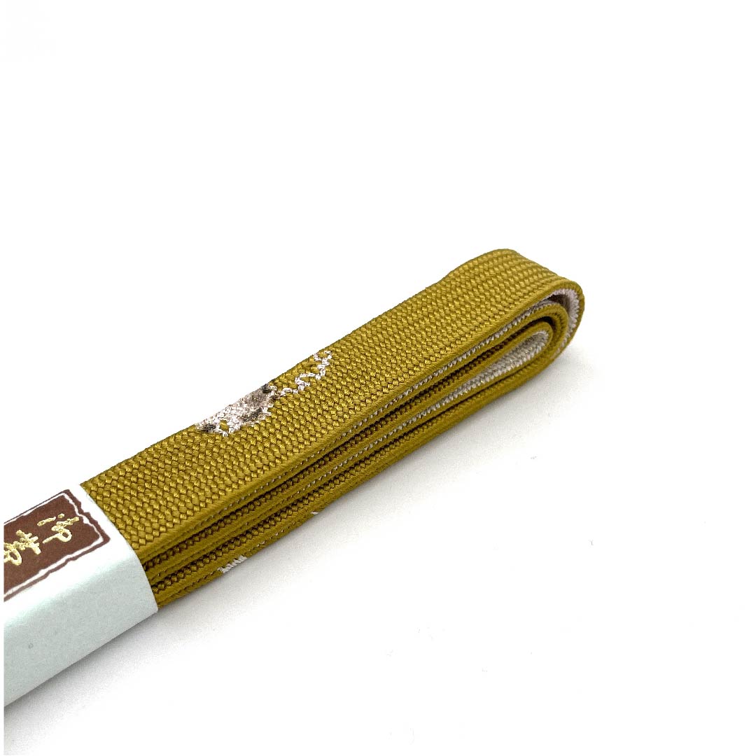 (新古品) 帯締め 正絹 四分紐 黄櫨色(はじいろ) 金彩 金属糸使用 新古品 長さ約162cm 幅約1.5cm セミフォーマル Sランク 黄系 1135002782323