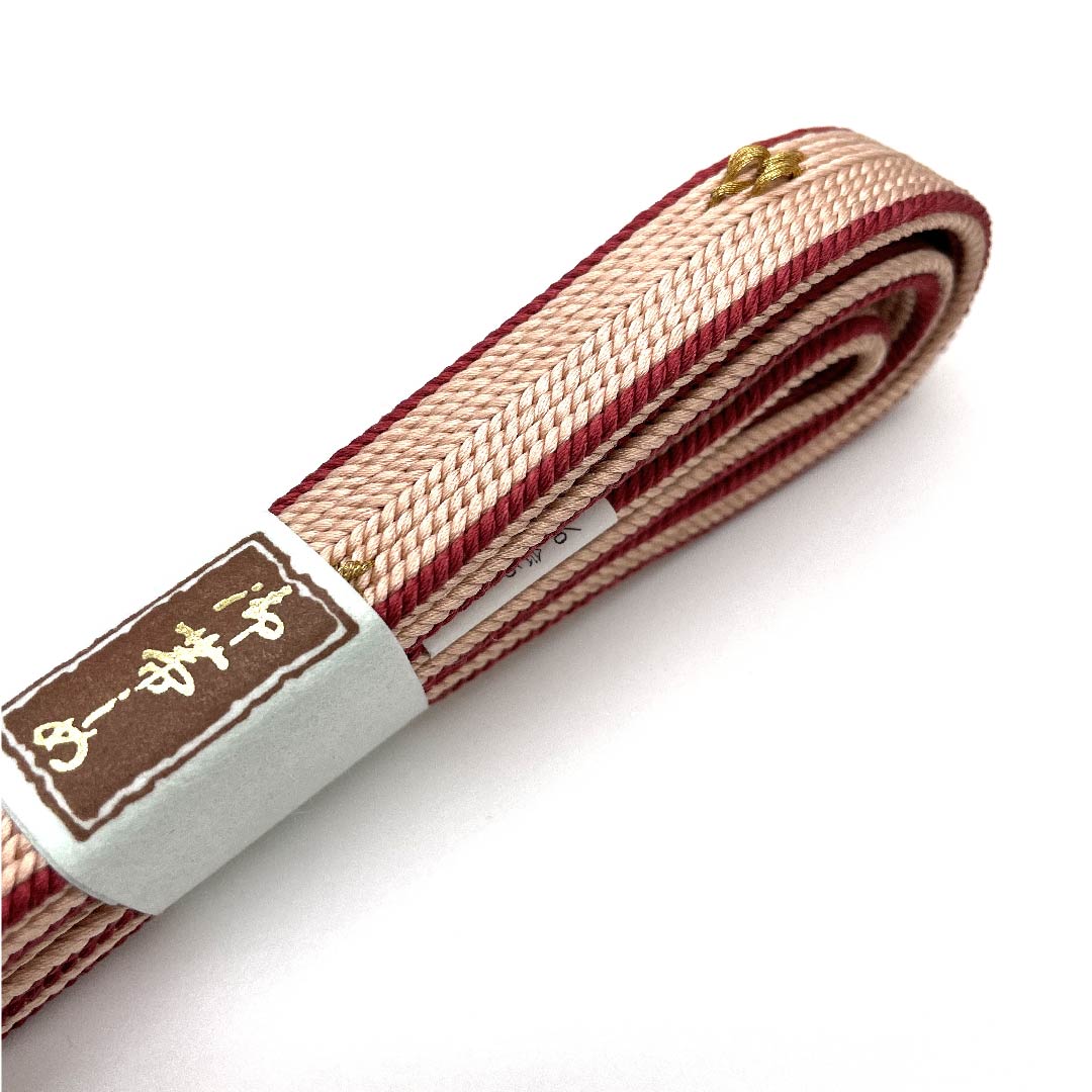 (新古品) 帯締め 正絹 四分紐 乙女色(おとめいろ) 京くみひも 三分金銀糸 新古品 長さ約165cm 幅約1.5cm セミフォーマル Sランク ピンク系 1135001422913