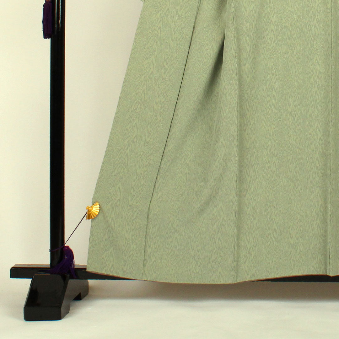 Komon, Length 160cm, Sleeve length 63cm, Awase, Geometric pattern, Pure silk, A rank, Green, 1115000233319