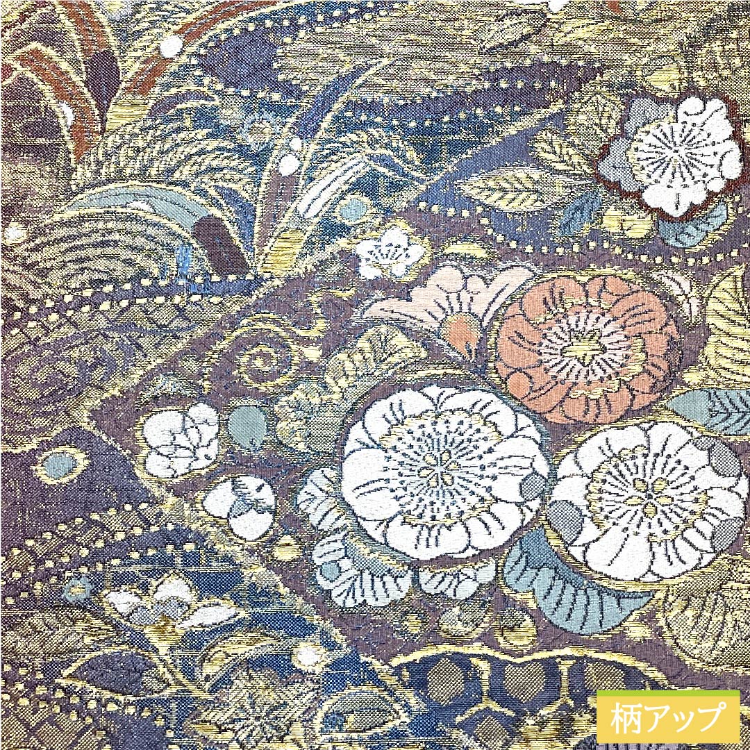 【未仕立】袋帯 正絹 Sランク 半色(はしたいろ) 辻ヶ花 切り嵌め風 帯丈436cm 六通 セミフォーマル 紫系 1123009932320