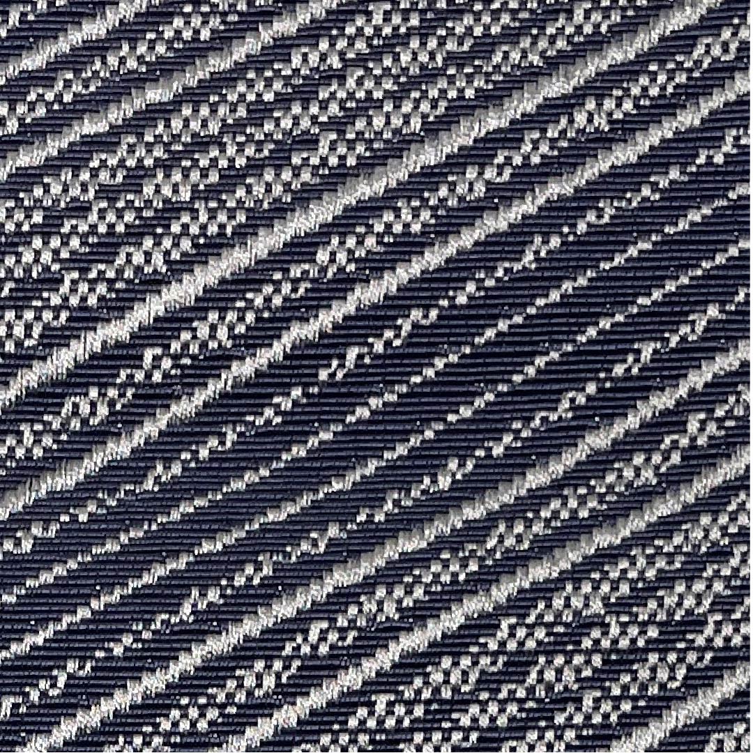 Kaku-obi (sash) made of polyester in navy blue with geometric patterns, unused, obi length 394cm, width 10.5cm, new rank, navy blue, 1134000171918
