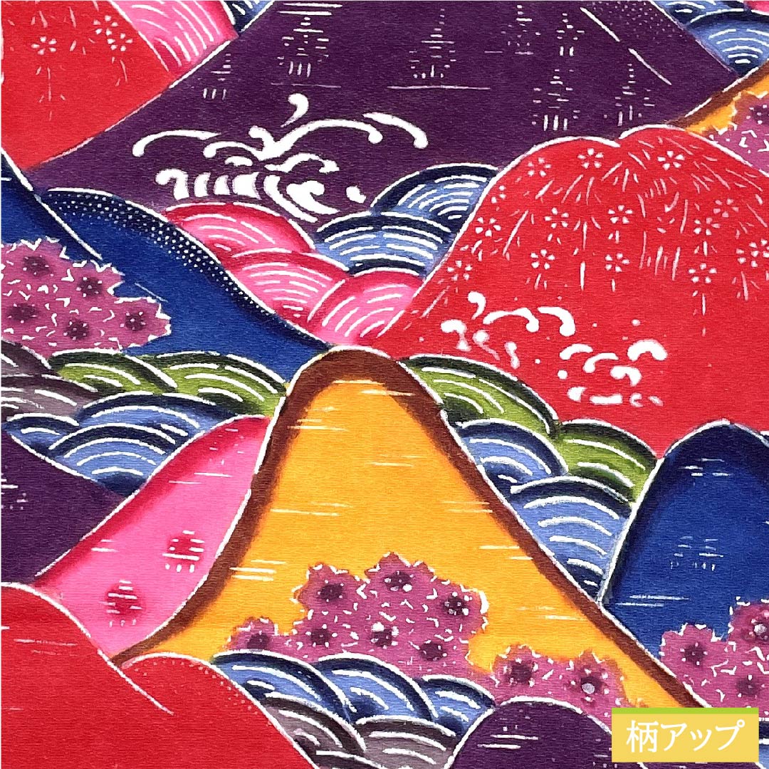 Nagoya obi, Kyoto bag obi, gradation, stencil dyeing, Kyoto Bingata, Seigaiha, Toyama, obi length 410cm, pure silk, S rank, full length, casual, gradation style, 1124005732399, Kyoto bag