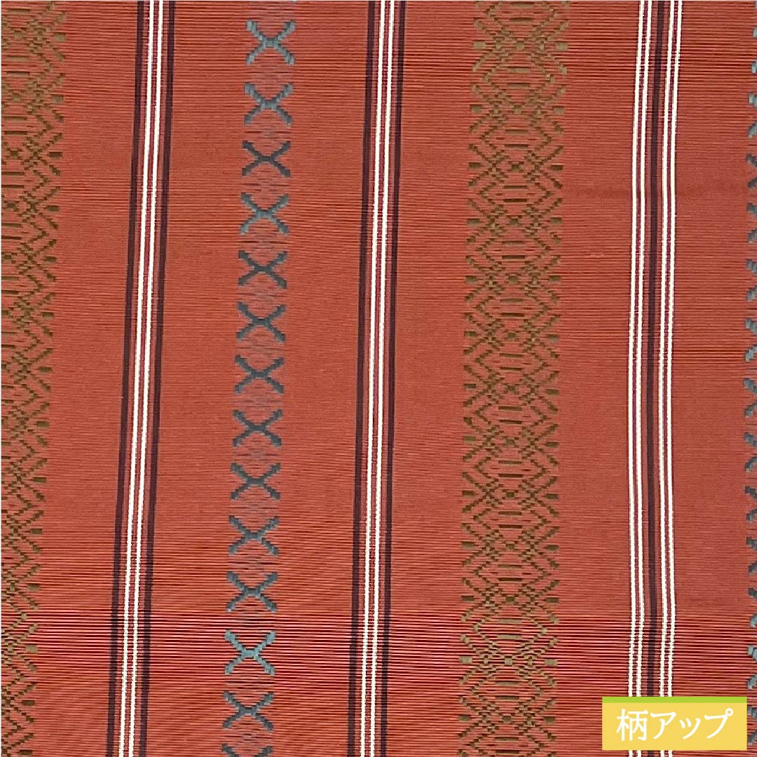 Nagoya obi, shrimp red, Hakata weave, Kenjo pattern, Hakata obi, obi length 363cm, pure silk, S rank, full length, casual, brown, 1124005832314, Nagoya style