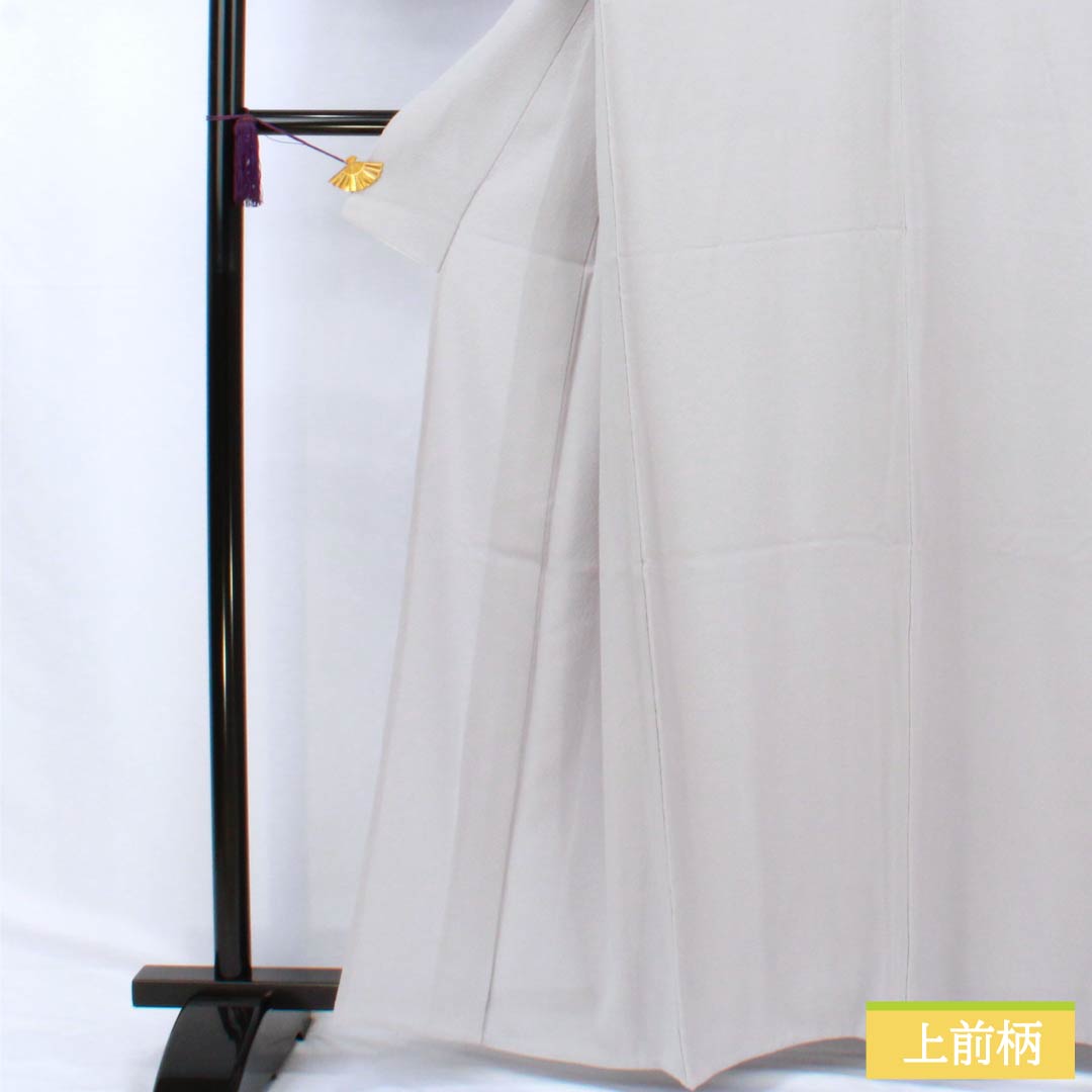 Solid-colored silk kimono, A-rank, length 159cm, sleeve length 62cm, light ink color (usuzumiiro), single crest, wisteria pattern, plain, gray, single layer, product number 1114002313322