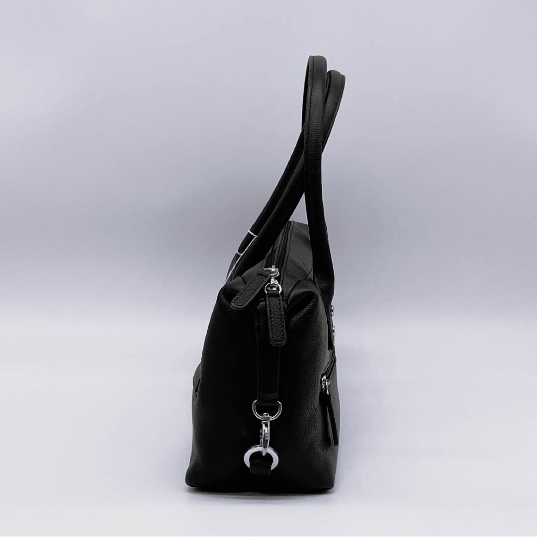 (Like New) Western-style Cowhide Leather Bag, Grade A, Like New, Cowhide Leather, Horizontal, Black, 119700008310