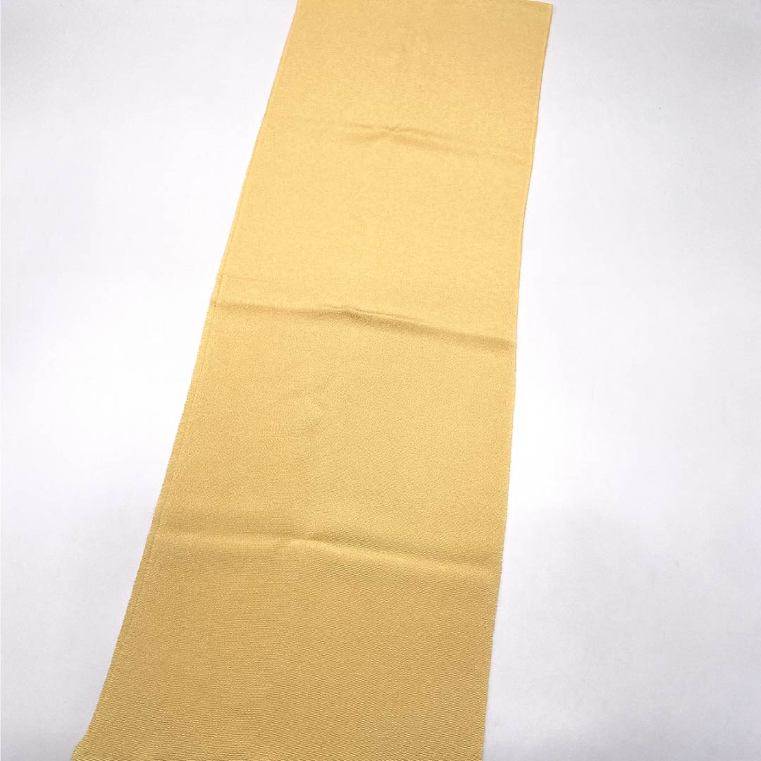 帯揚げ 正絹 Sランク カジュアル 薄柑子色(うすこうじいろ) ちりめん 無地 長さ約174cm 幅約28cm 黄系 1136004532923