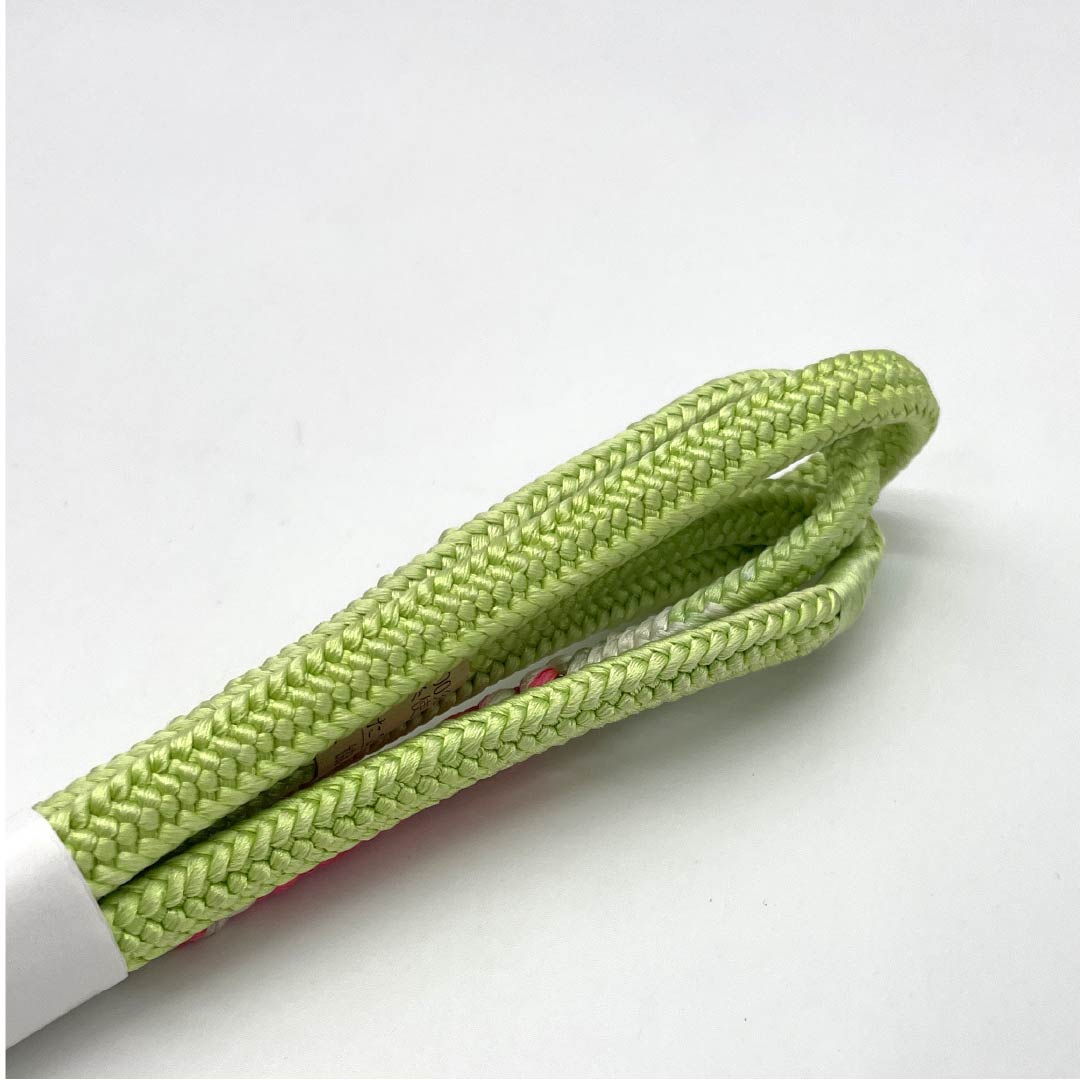 (Like new) Silk Obijime (Sash Band) - New Condition, Light Yellow-Green (Kiasa Midoriiro) - Approximately 155cm Long, 0.8cm Wide, Semi-Formal, Green, Product Number: 1135004411319