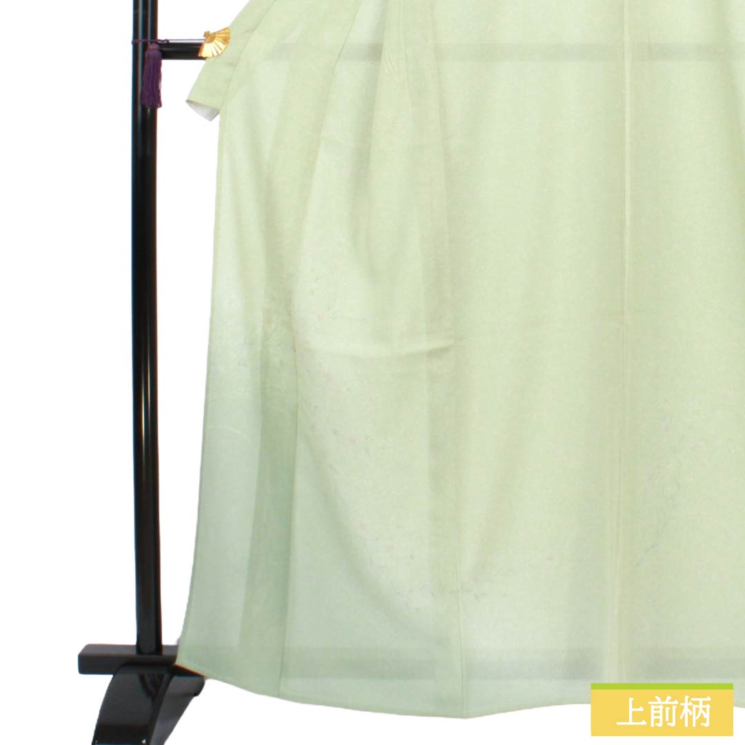 夏物 正絹 付下げ Aランク 身丈163.5cm 裄丈65.5cm 龍泉青瓷釉色(ロンチュエンチンツーユースーいろ) 京友禅 タタキ染 草花 絽 緑系 1132005073419
