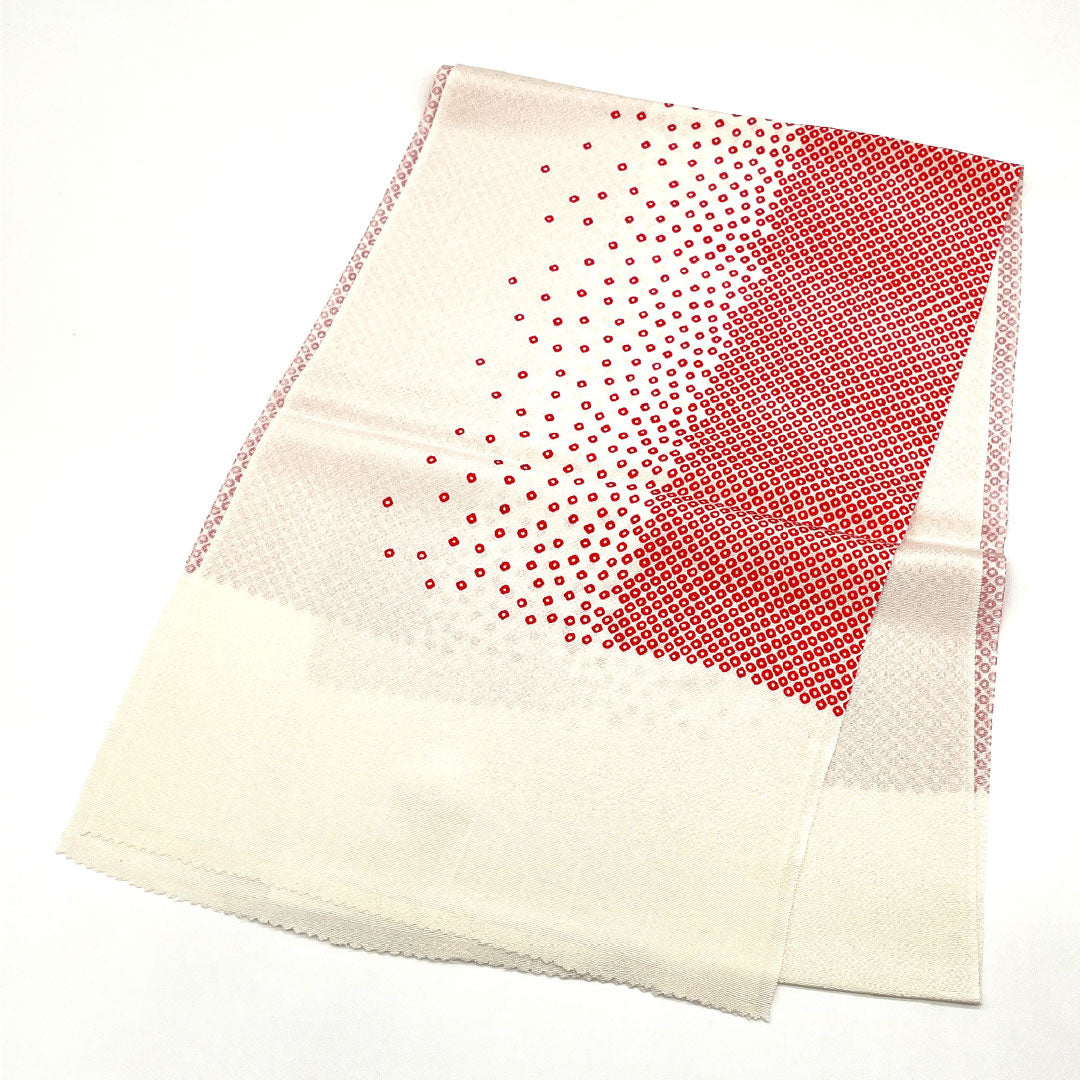 (Like New) Silk Obiage (Sash) - New Rank, Casual, Light Cherry Blossom Color, Goshima Himo, Dyed Hikita Pattern, Classic Pattern, Approximately 180cm Long, Approximately 30cm Wide, Pink, Product Number: 1136001391913