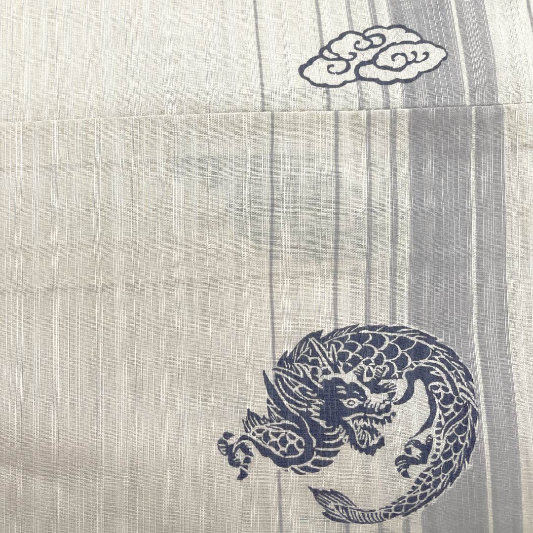 Men's Kimono, Cotton, New Rank, Length 149cm (58.7"), Sleeve to Shoulder 71cm (28"), Off-white, XYLICOOL Cooling Processed, Dragon, Unlined, Beige Family, 1138000141425