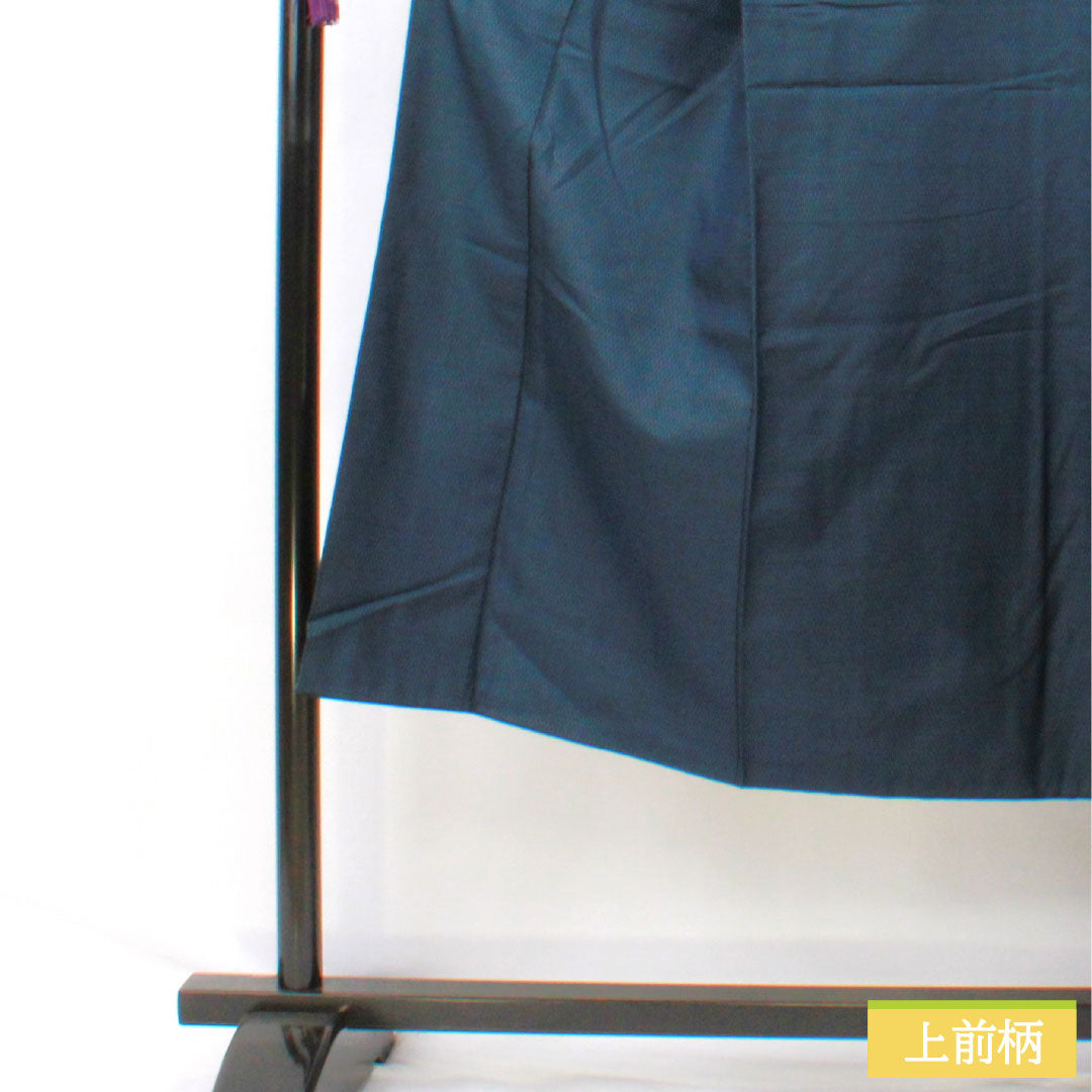 Men's Pure Silk A-Rank Kimono, Length 140cm, Sleeve Length 67.5cm, Tsumugi Pongee with Tortoiseshell Pattern, Lined, Blue, Item Number 1119001773417