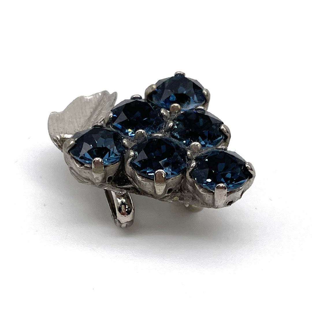 (New old stock) Obi clasp, other, casual, rhinestone, grape, fruit, length approx. 3cm, width approx. 2cm, S rank, blue, 1137000922917