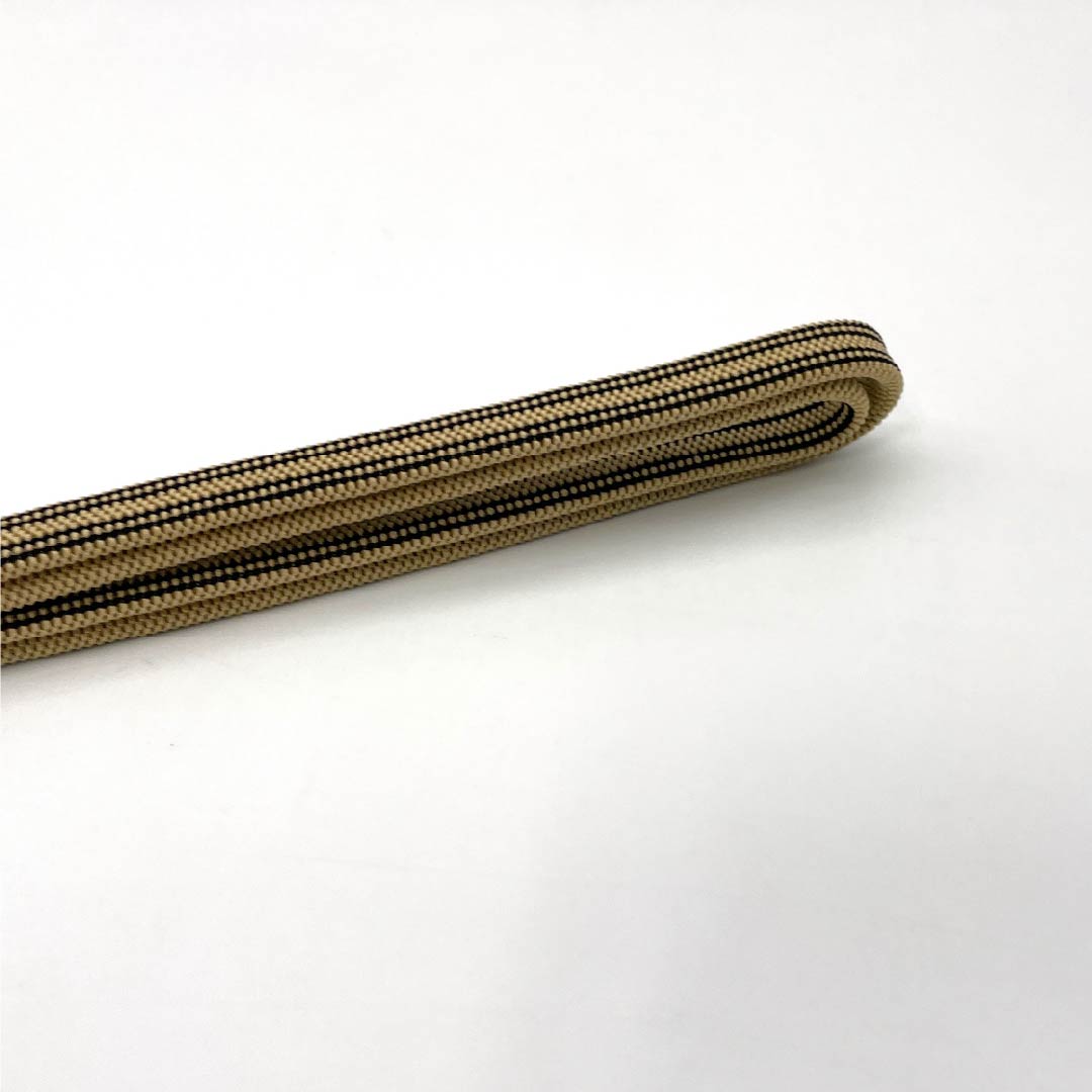 (新品)帯締め 正絹 NEWランク 三分紐 麦藁色(むぎわらいろ) 帯留め用 縞 長さ約128cm 幅約0.9cm カジュアル ベージュ系 1135005841325