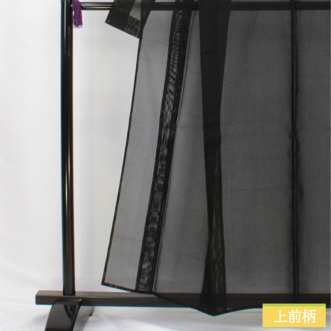 Summer pure silk plain kimono, length 157.5cm, sleeve length 62.5cm, vertical silk pongee, A rank, black, 1132002703310