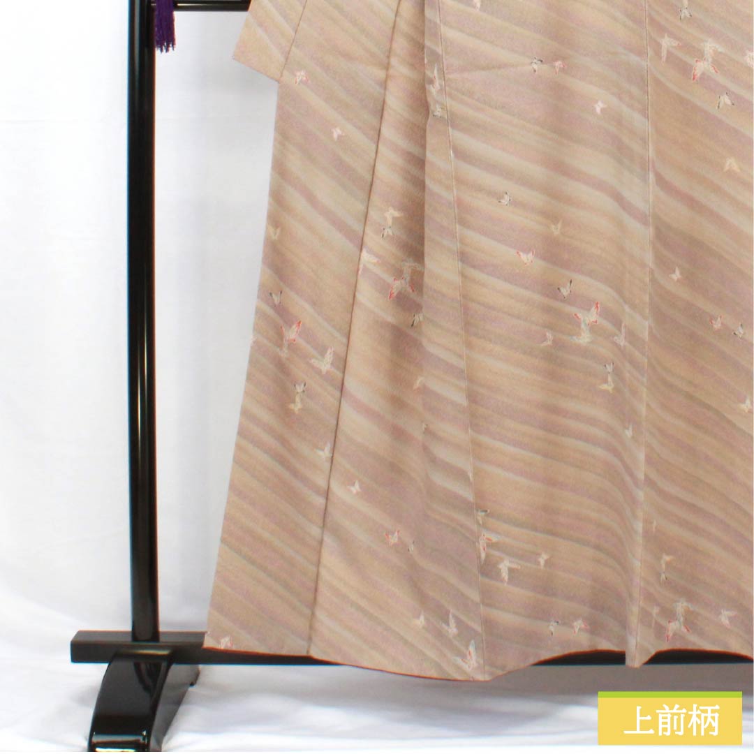 Small pattern kimono, polyester, length 157cm, Yuki length 64.5cm, lined, blurred dyeing, washable kimono, butterfly, A rank, gradation, 1115005033399
