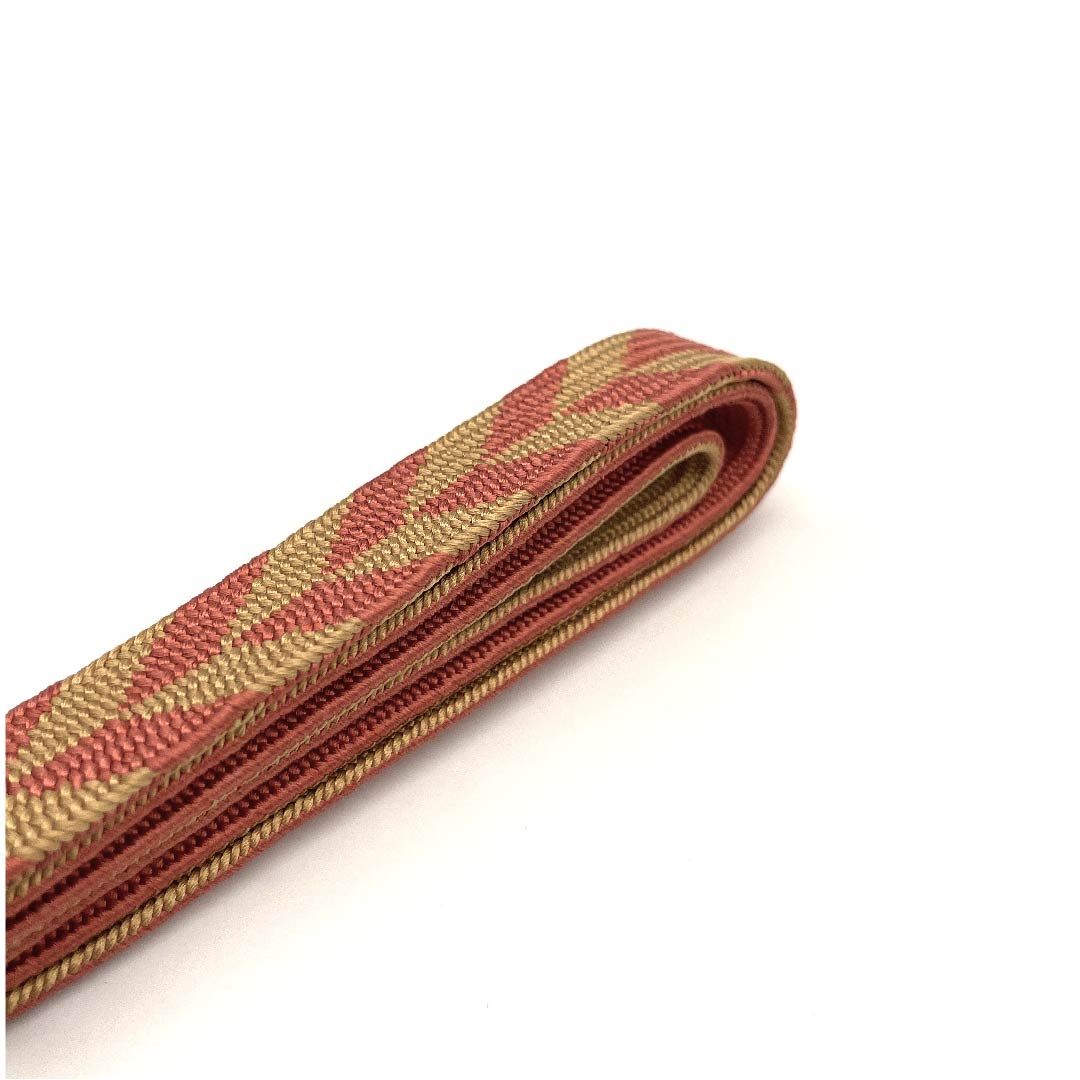 (New old stock) Silk obijime (sash fastener) - quarter-length cord - red persimmon color - mud-dyed hand-woven cord - new old stock - length approx. 162cm, width approx. 1.5cm - casual - rank S - orange 1135002692326