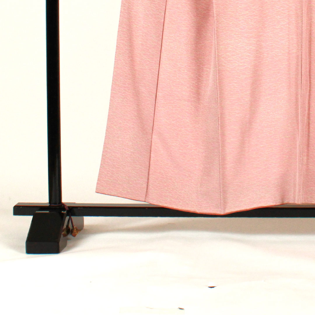 小紋 身丈157cm 裄丈62cm 袷 露芝模様 正絹 Sランク ピンク系 1115001052313