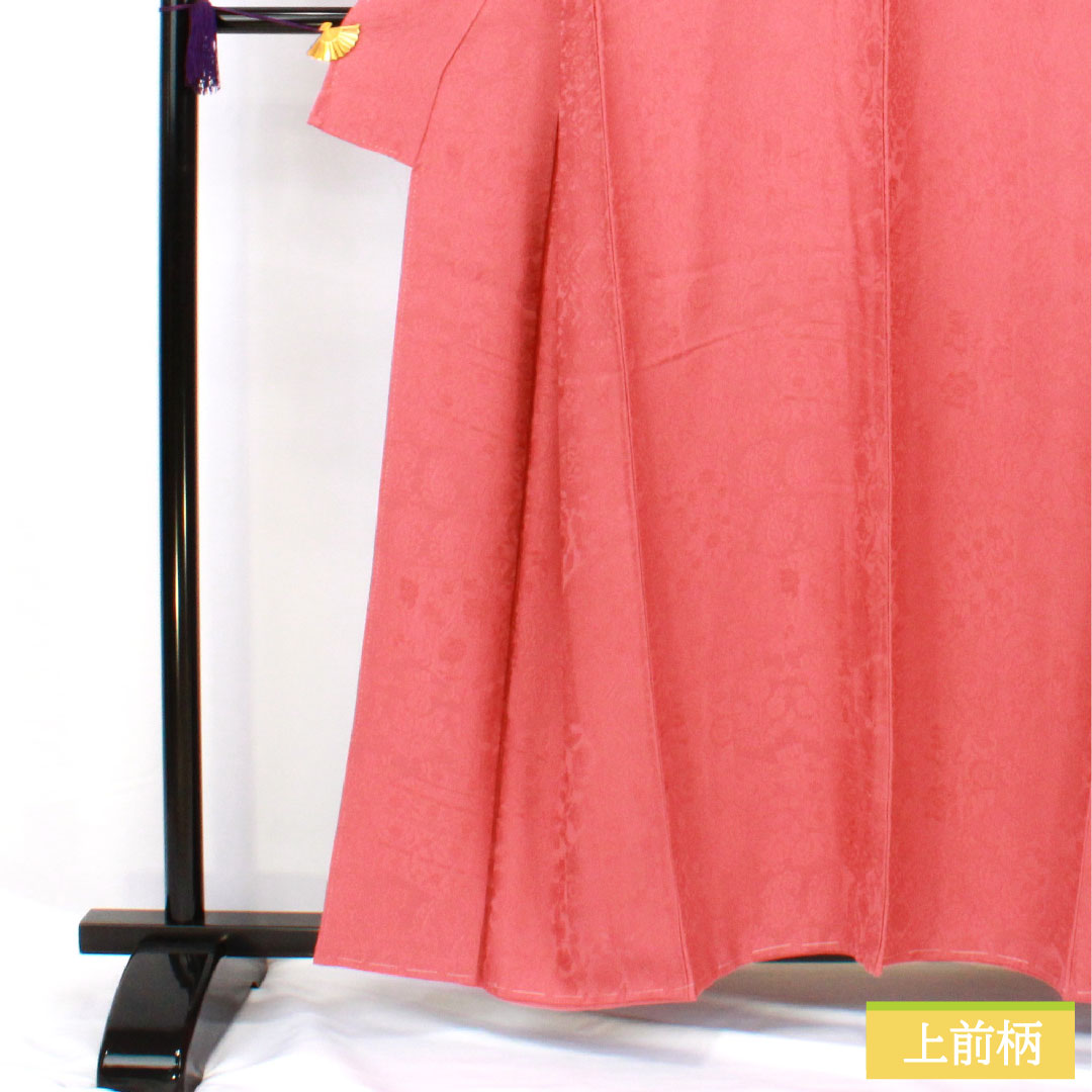 Plain color, pure silk, length 157.5cm, sleeve length 63cm, pinkish red silk, one crest, vine and oak pattern, lined, A rank, pink, 1114002003313