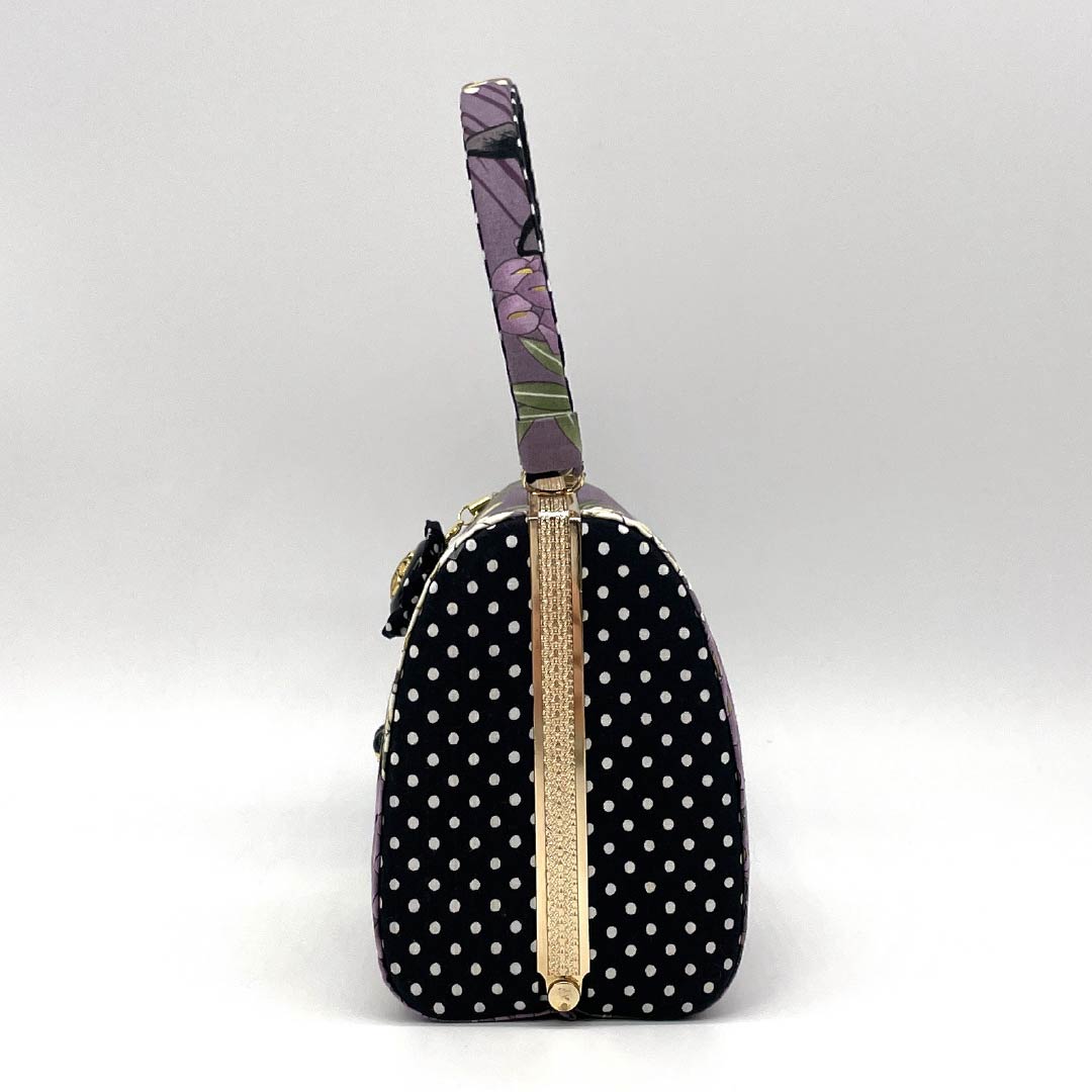 Casual Japanese-style bag, New Rank, Ancient Purple, Wisteria Flower, Black Cat, and Purple Dots, 113900128120